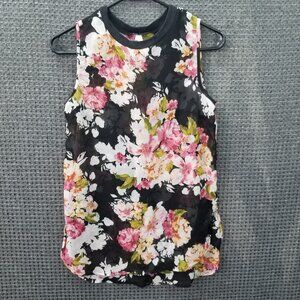 Live 4 Truth Floral Sheer Tank Top Blouse Womens M